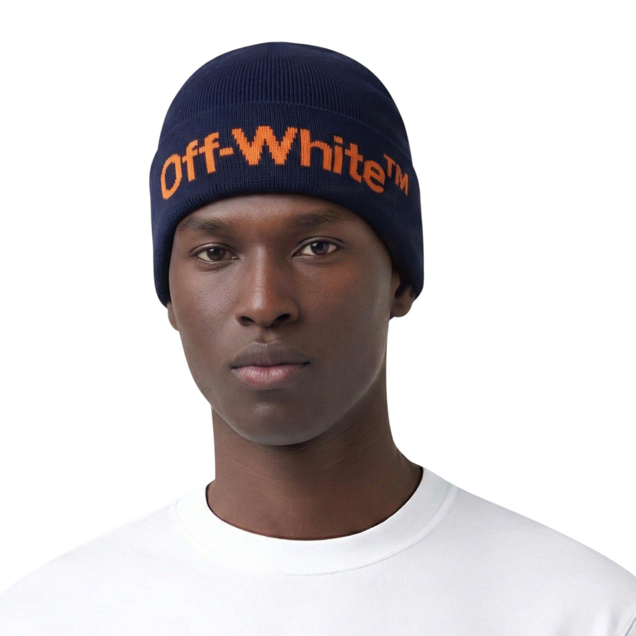 L/AB c/o Off-White Horizontal Contrast Logo Cuff Beanie - Black/Orange - BLACK/ORANGE